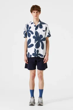 Alice Short Sleeve Shirt Printed Navy | Edmmond Studios Best Sale