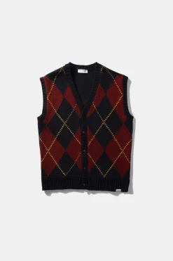 Argyle Vest Plain Navy | Edmmond Studios Sale