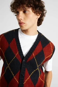 Argyle Vest Plain Navy | Edmmond Studios Sale