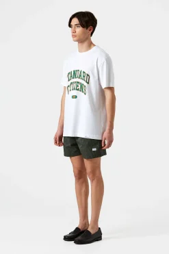 Ben Vertical Stripes Khaki | Edmmond Studios Best