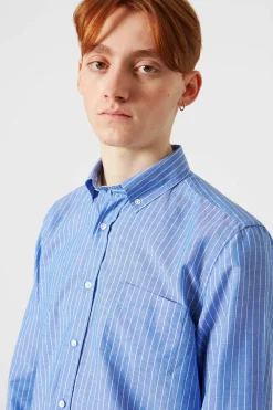 Bold Shirt Vertical Stripes Blue | Edmmond Studios Online