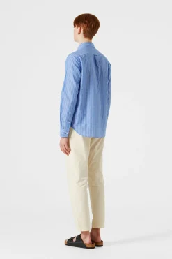 Bold Shirt Vertical Stripes Blue | Edmmond Studios Online