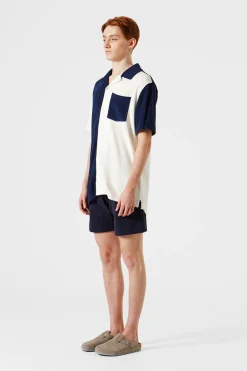 Colour Block Terry Shirt | Edmmond Studios Fashion