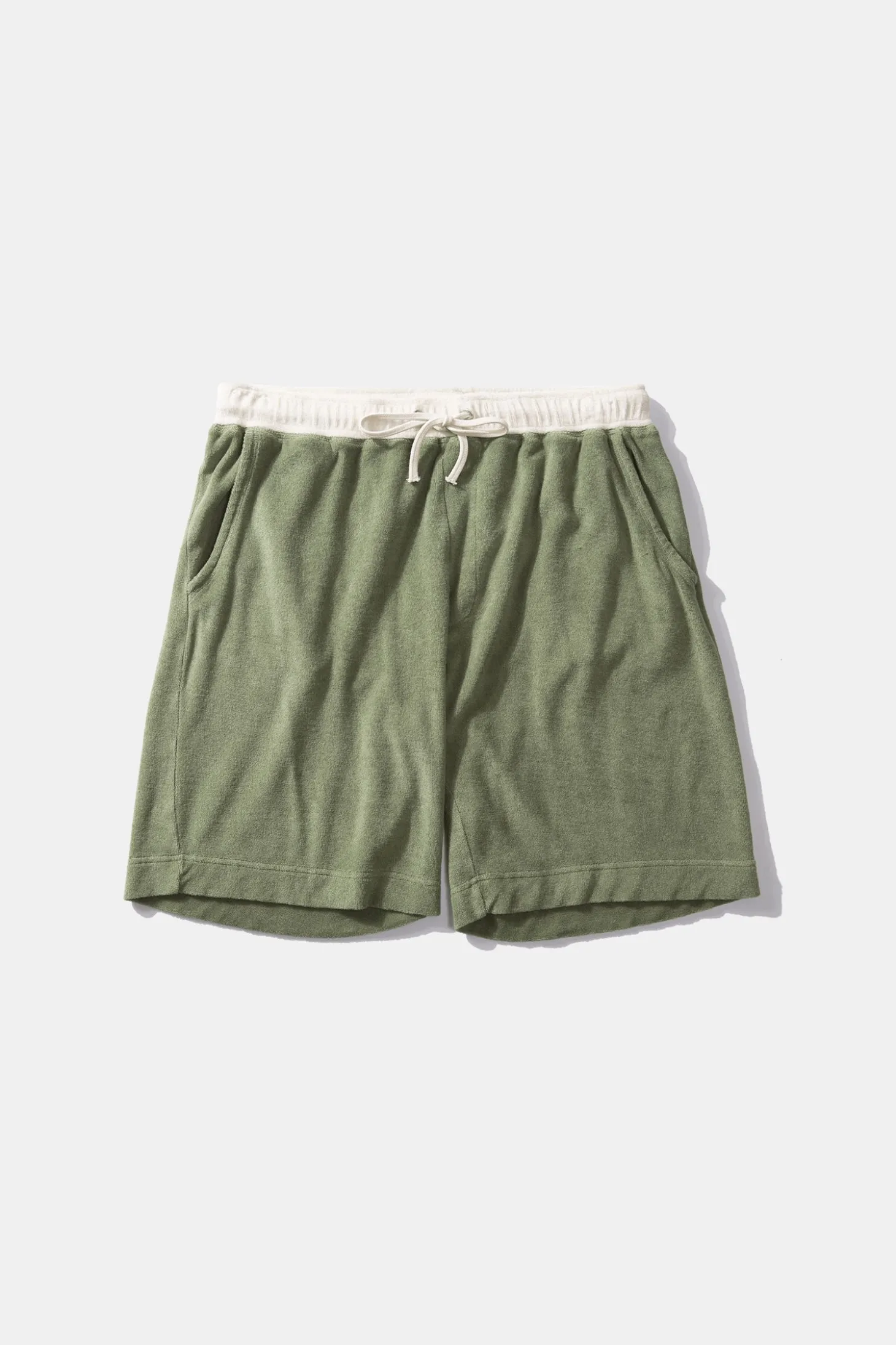 Contrast Terry Shorts Plain Olive | Edmmond Studios Outlet
