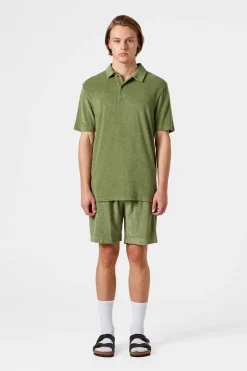 Contrast Terry Shorts Plain Olive | Edmmond Studios Outlet