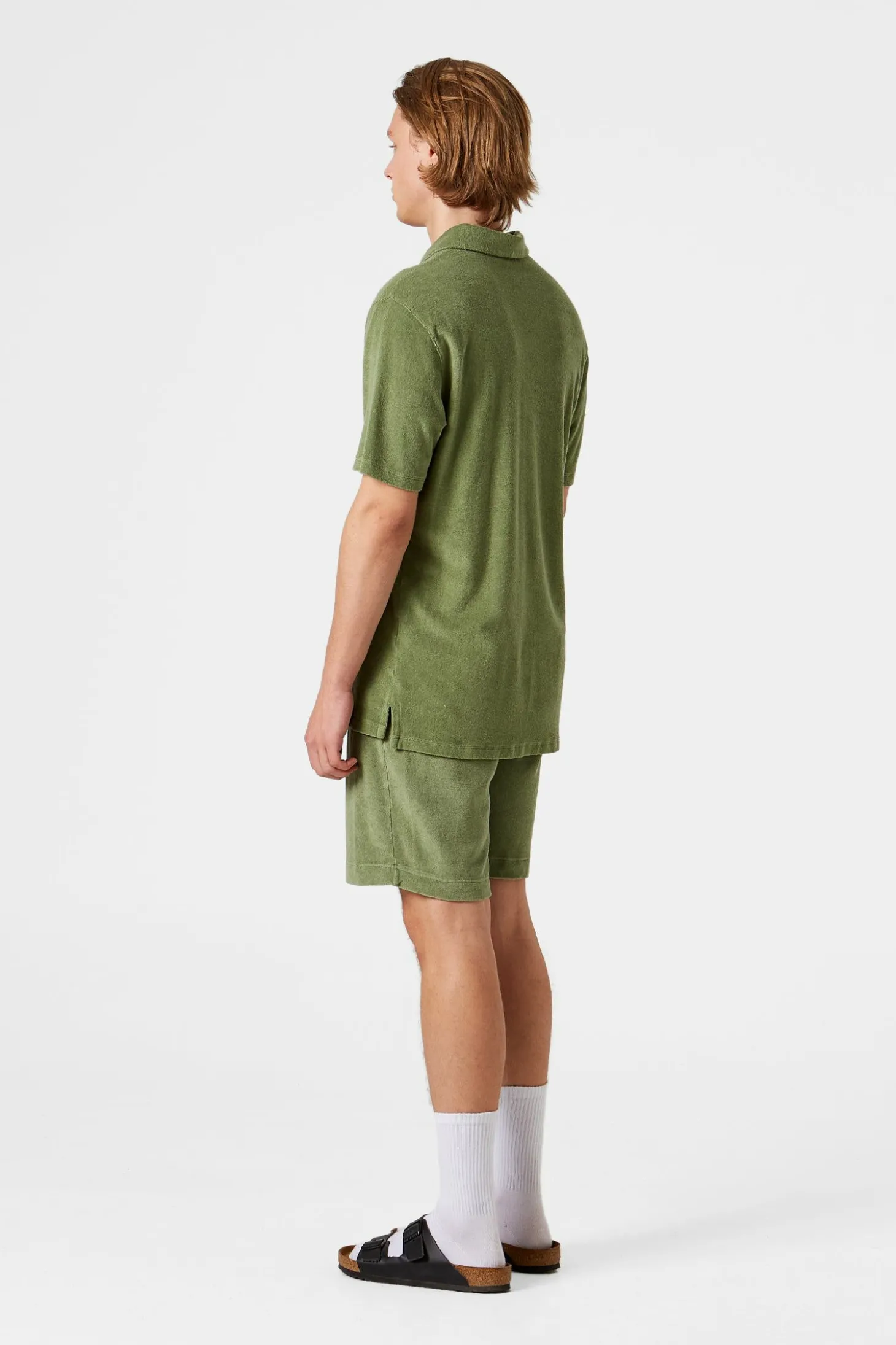 Contrast Terry Shorts Plain Olive | Edmmond Studios Outlet