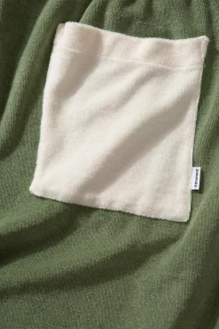 Contrast Terry Shorts Plain Olive | Edmmond Studios Outlet