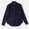 French Cord Shirt Plain Navy | Edmmond Studios Store