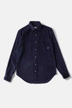 French Cord Shirt Plain Navy | Edmmond Studios Store