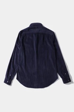 French Cord Shirt Plain Navy | Edmmond Studios Store