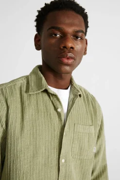 French Cord Shirt Plain Olive | Edmmond Studios Best