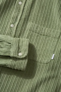 French Cord Shirt Plain Olive | Edmmond Studios Best