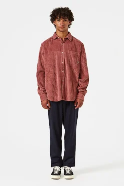 French Cord Shirt Plain Salmon | Edmmond Studios Hot