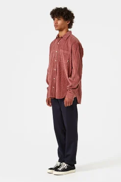 French Cord Shirt Plain Salmon | Edmmond Studios Hot