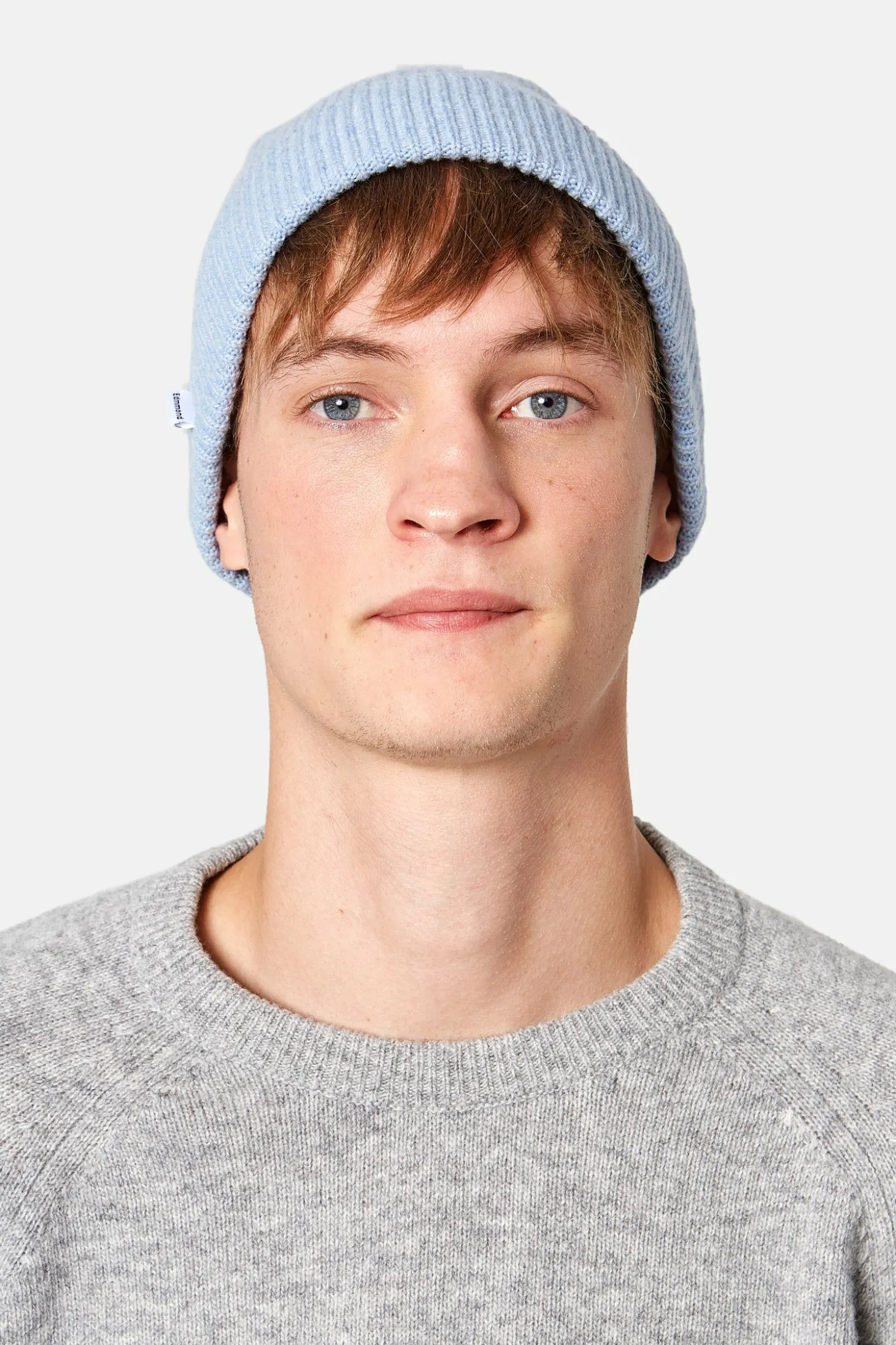 Knit Beanie Plain Light Blue | Edmmond Studios Online