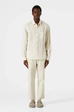 Linen Shirt Plain Beige | Edmmond Studios Discount