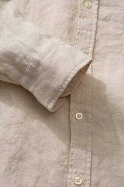 Linen Shirt Plain Beige | Edmmond Studios Discount
