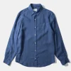 Linen Shirt Plain Blue | Edmmond Studios Flash Sale