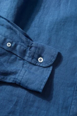 Linen Shirt Plain Blue | Edmmond Studios Flash Sale
