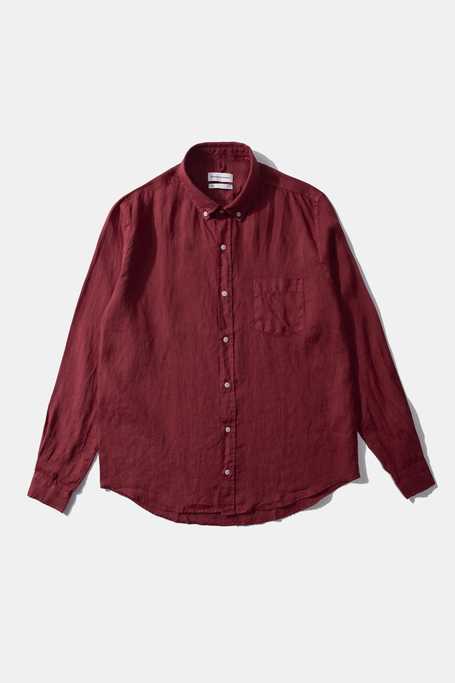 Linen Shirt Plain Bordeaux | Edmmond Studios Store
