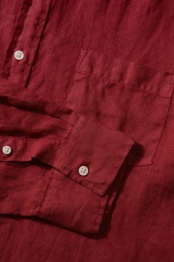 Linen Shirt Plain Bordeaux | Edmmond Studios Store