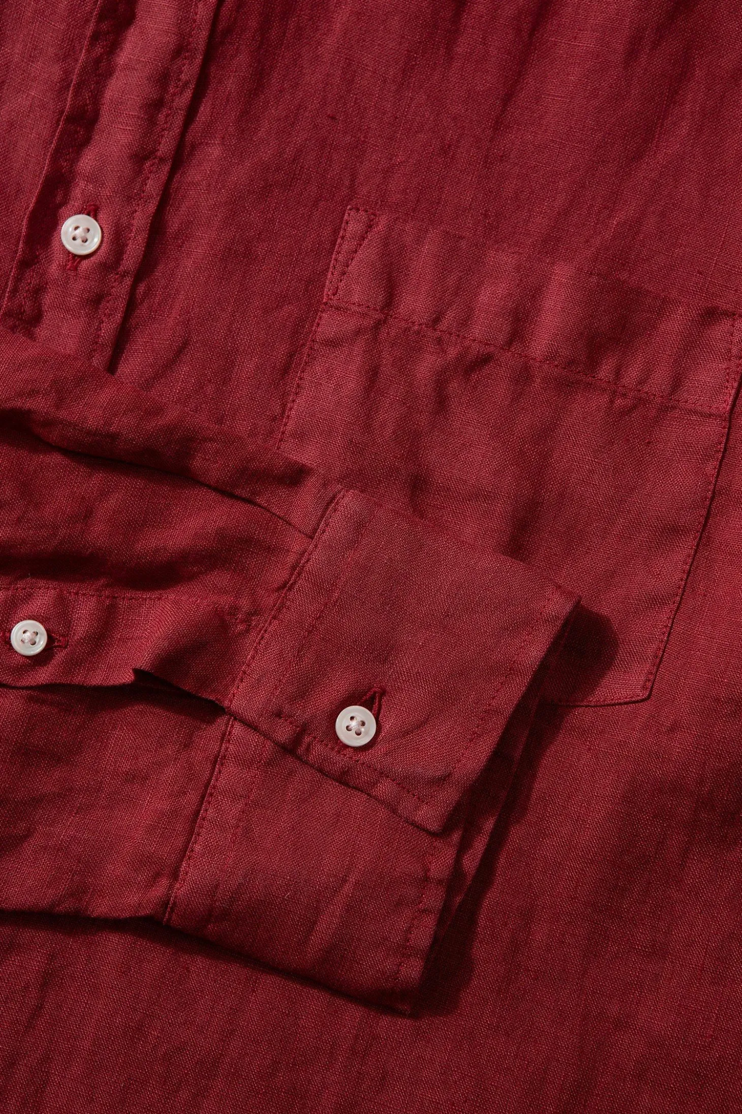 Linen Shirt Plain Bordeaux | Edmmond Studios Store