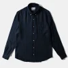 Linen Shirt Plain Navy | Edmmond Studios New