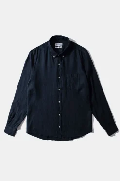 Linen Shirt Plain Navy | Edmmond Studios New