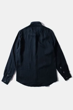 Linen Shirt Plain Navy | Edmmond Studios New