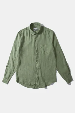 Linen Shirt Plain Olive | Edmmond Studios Hot