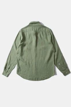 Linen Shirt Plain Olive | Edmmond Studios Hot