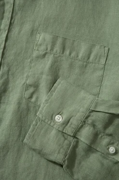 Linen Shirt Plain Olive | Edmmond Studios Hot