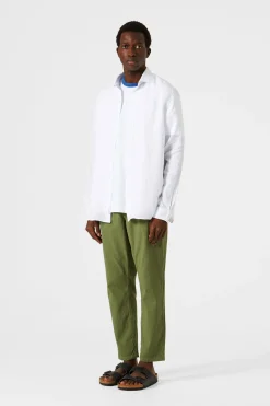 Linen Shirt Plain White | Edmmond Studios Hot