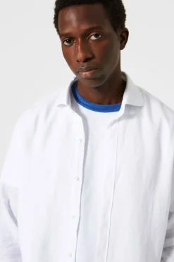 Linen Shirt Plain White | Edmmond Studios Hot