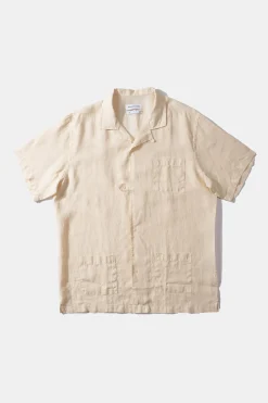 Linen Short Sleeve Plain Off White | Edmmond Studios Best Sale