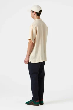Linen Short Sleeve Plain Off White | Edmmond Studios Best Sale