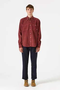 Microcord Shirt Plain Brick | Edmmond Studios Discount