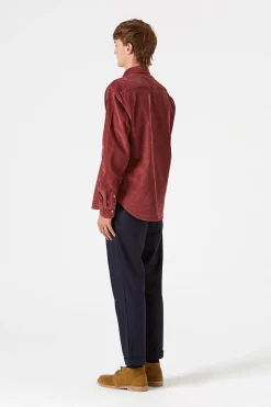 Microcord Shirt Plain Brick | Edmmond Studios Discount