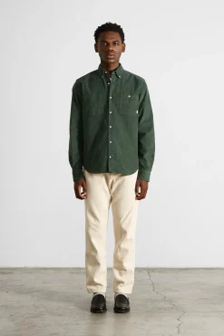 Microcord Shirt Plain Dk Green | Edmmond Studios Clearance