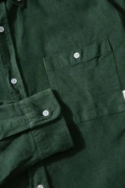 Microcord Shirt Plain Dk Green | Edmmond Studios Clearance
