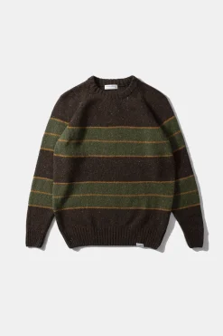 Multi Stripes Sweater Plain Brown | Edmmond Studios Online