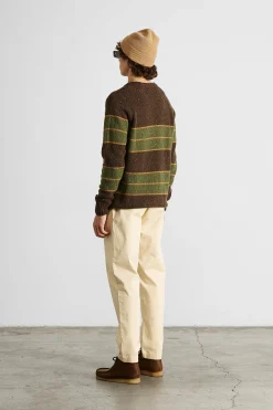 Multi Stripes Sweater Plain Brown | Edmmond Studios Online