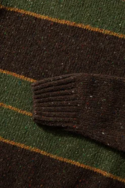 Multi Stripes Sweater Plain Brown | Edmmond Studios Online