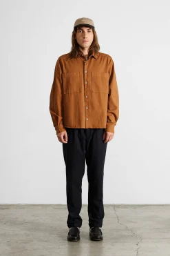 Pocket Shirt Plain Brown | Edmmond Studios Store