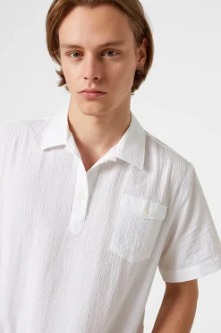 Polo Shirt Seersucker Plain White | Edmmond Studios Flash Sale