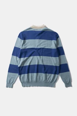 Rugby Knitted Polo Plain Blue | Edmmond Studios Store