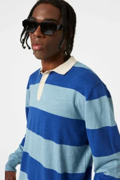 Rugby Knitted Polo Plain Blue | Edmmond Studios Store