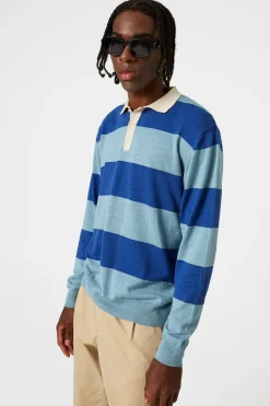 Rugby Knitted Polo Plain Blue | Edmmond Studios Store