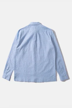 Seersucker Shirt Plain Light Blue | Edmmond Studios Flash Sale