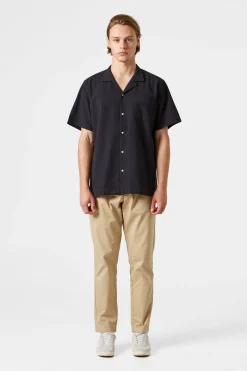 Seersucker Shirt Plain Navy | Edmmond Studios Sale